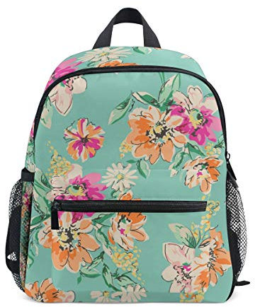 Kinder Rucksack Retro Blumen Kindergarten Vorschule Tasche für Kleinkind Mädchen Jungen