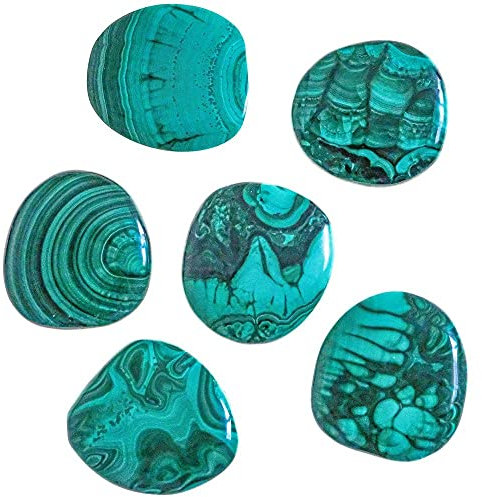 Naturosphère - Minéraux et fossiles C22 - Galet Plat Malachite - A l'unité - Poids 31 à 40 grammes