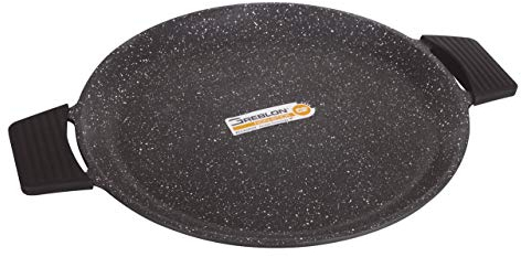 KLAUS - Galetiere à pain -Plancha - PlatTajine- Rond 36 cm Tous feux dont Induction En Fonte d'Aluminium (36 cm)