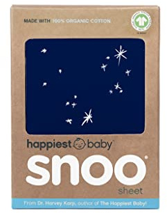 Happiest Baby SNOO Cot Fitted Sheet - 100% Organic Cotton Nursery Bedding - Fits SNOO Sleeper Crib Mattress (Midnight Galaxy)