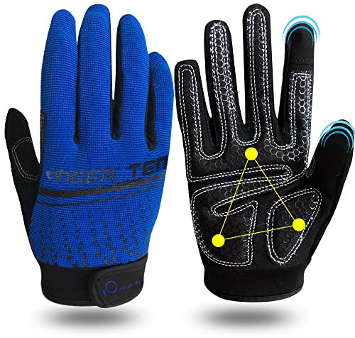 Fitness Handschuhe Herren Vollfinger Damen Traininghandschuhe Kraftsport Fitnesshandschuhe Handgelenkschutz Rutschfest Sporthandschuhe, für Bodybuilding Gym Krafttraining Training (Blau, S)