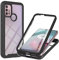 Liner Hülle für Motorola Moto G30/Moto G20/Moto G10/Moto G10 Power, [mit Eingebautem Displayschutz] Durchsichtig Stoßfest Handyhülle Robuste Silikon Schutzhülle PC + TPU Bumper Case Cover - Schwarz