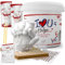 LALFOF Calco Mani Coppia con NOMI. Idea regalo anniversario fidanzamento, regalo fidanzata, regalo anniversario matrimonio o Regalo anniversario per lui/lei. Kit alginato per calchi e gesso per stampi