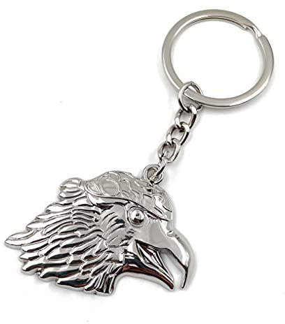 Onwomania - Adler Kopf Bussard - Schlüsselanhänger Metall Glücksbringer ideal als Geschenk z.B. für den besten Freund, die beste Freundin, Mama - Für Männer, Frauen & Kinder