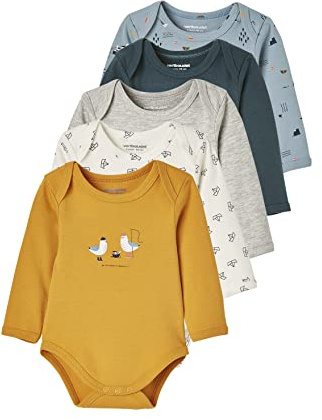 Vertbaudet 5er-Pack Baby Langarm-Bodys, Schlupfform