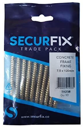 10 x Concrete Frame Screws 7.5 x 120mm Window Fixings for Masonry Stone & Brick