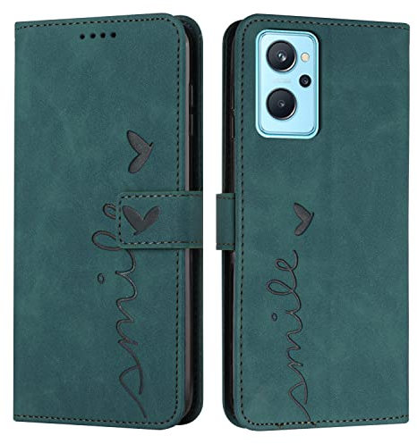 EATCYE Coque pour Oppo Realme 9i / A36 / A76 / A96 4G / K10 4G, Étui Housse en Cuir PU, Magnetique [Pochette de Portefeuille], Etui de Protection pour Oppo Realme A76/A96 4G/K10 4G (Vert)