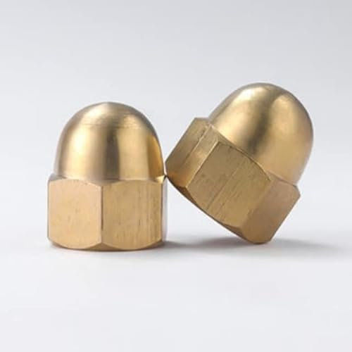 Hex M3 ~ M12 Kohlenstoffstahl Edelstahl/schwarz verzinkt/Messing Sechskant-Hutmuttern Haubendeckelmuttern Hutmuttern-M10 (2 Stück), Messing-Hutmuttern