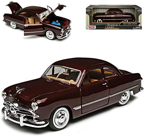 Motormax Ford 1949 Coupe Rot Braun Oldtimer 1/24 Modellauto Modell Auto