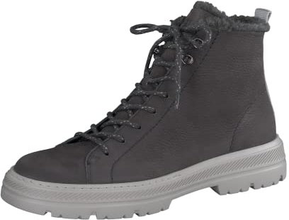 Paul Green Damen SUPER Soft Schnürstiefelette mit Warmfutter, Frauen Schnürstiefeletten,Warm gefüttert,Kurzstiefel,Grau (Iron),40.5 EU / 7 UK