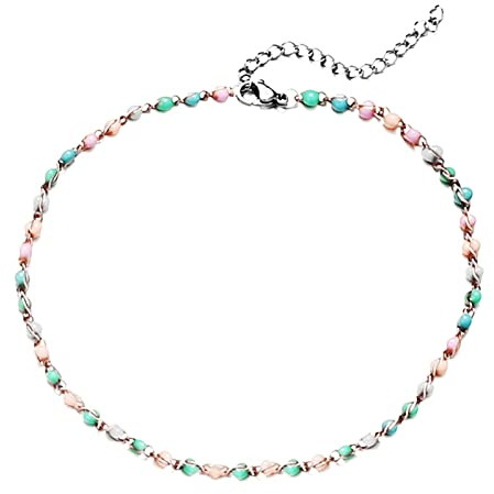 Beydodo Fußkettchen Edelstahl Damen, Fußketten Verlängerung Gliederkette Dünn mit Beads Fußkettchen Urlaub Silber 30CM