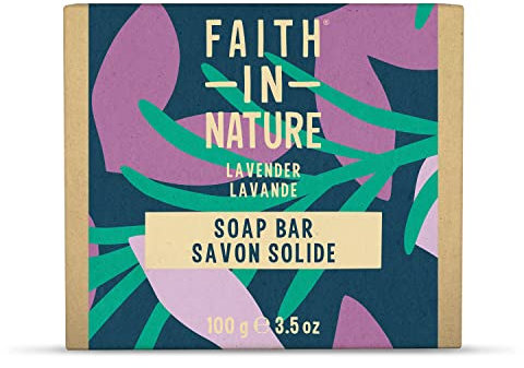 Faith In Nature, natürliche Handseife mit Lavendel, vegan & Cruelty Free, ohne Parabene & SLES, 100 g
