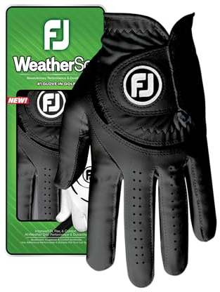 FootJoy Herren Weathersof Golfhandschuh, schwarz/schwarz, XL