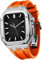 MGTCAR Robusta cassa in acciaio inossidabile con cinturino in silicone, per Apple Watch S8 S7 45 mm da uomo, lunetta in metallo, per iWatch S6 5 4 SE accessori da 44 mm, 45mm, agata