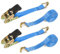 IAZZCO 2 x 800 KG Ratchet Straps with Hooks, Heavy Duty Ratchet Strap Tensioning Belts Adjustable Cam Buckles Strap Lashing Straps for Motorcycles, Car, Trailer, Household(2PCS/Blue)