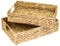 HMF Cesta de regalo vacía, cesta de almacenamiento trenzada de jacinto de agua, juego de 2, rectangular, 35/32 cm de ancho