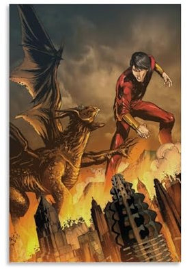 REOTTO Shang-chi Poster Dekorative Malerei Leinwand Wandkunst Wohnzimmer Poster Schlafzimmer Malerei,Wandkunst Bilddruck Moderne Familienzimmer Dekor 20x30inch(50x75cm)