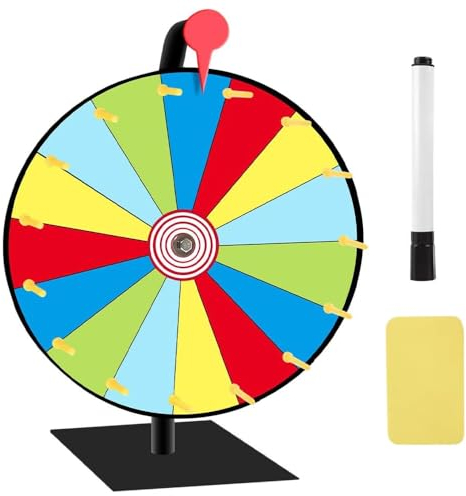 YANGUN Glücksrad zum Drehen, Glücksrad Spielzeug, Spinning Prize Wheel mit Radiergummi und Markierstift, Für Party Karneval Messe Glücksrad Rouletterad