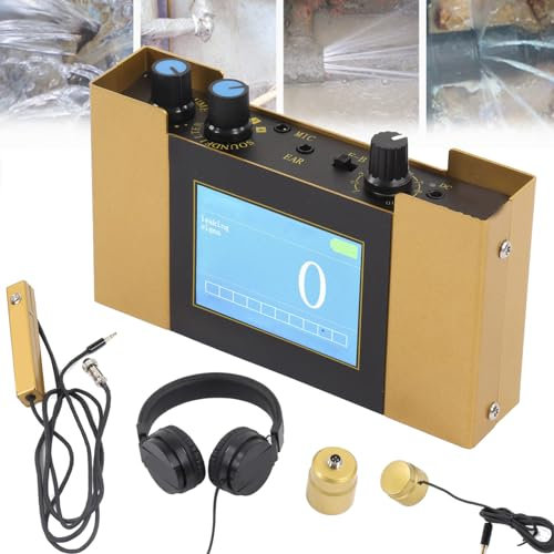 ZWJABYY Wasserlecksucher F999L, Wasserlecksensor für unterirdische Rohre mit einstellbaren 4 Gängen zur Erkennung von Wasserlecks in Fußbodenheizungen für Zuhause und im Freien