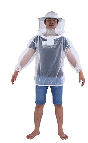 Imkerjacke Schutzanzug für Imker mit Schleier mit Kapuze | -Garn | atmungsaktiv und bequem | Essentielle Ausrüstung für die Bienenzucht | Weiß