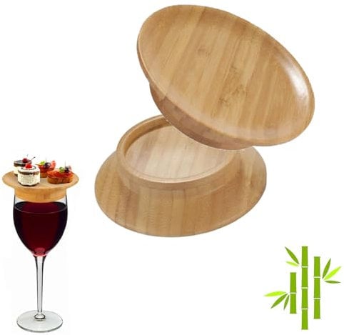Wine Glass Charcuterie Topper, Mini Charcuterie Boards for Wine Glass Topper, Charcuterie Wine Glass Topper Plates (2)