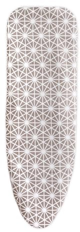 Addis Large Ironing Board Replacement Cover with Perfect Drawstring Toggle, fits Upto 123x39cm Shape Design, Cotton, Aztec Dark Sand