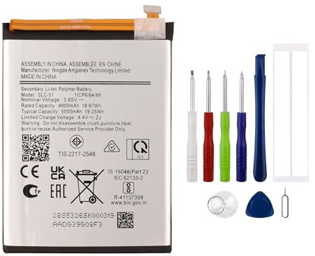 Swark Batterie de rechange SLC-51 4900 mAh compatible avec Samsung Galaxy A05s SM-A057F avec kit d'outils