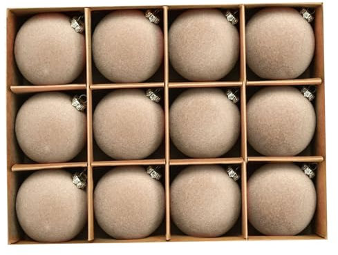 Maritown Palline Di Natale Velluto Ornamenti Natalizi Palle 12 Pz 2.4 Pollici Floccato Plastica Infrangibile Natale Palline Festa Festa Decorazioni Appese per Albero di Natale Decorazioni