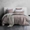 SOULFUL Housse de Couette 140x200 Coton, Café Foncé Ensembles de Housse de Couette avec Fermeture Éclair, 100% Coton Lavé, Texture Lin, Parure de Lit 140x200 Coton avec 1 Taie d'oreiller 65x65 cm