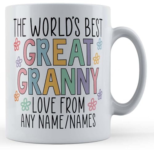 Father Fox - Personalised Worlds Best Great Granny - Great Grandparent Gift Mug, Ceramic, 11fl.oz.