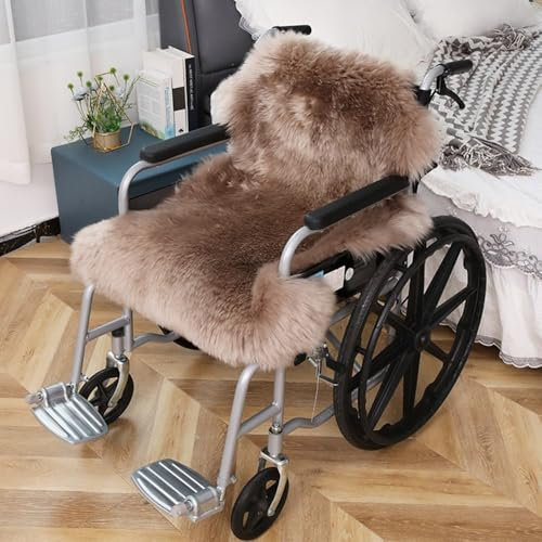 VQTUEZGQ Winter-Rollstuhlsitzbezug, bequemes Sitzkissen mit Lendenwirbelstütze, superweiche Wolle für elektrische/manuelle Rollstühle, Stuhl, Sofa oder Auto