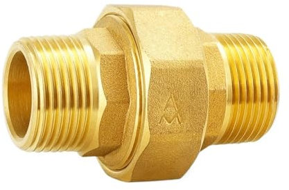 QMIQXIWS Brass 1/2 3/4 1 2 BSPP Male to Male Thread Pipe Fitting Thickening Union Joint Water Gas Adapter Coupler Connector ZUZAOJUYIN(3/4)
