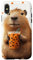 Hülle für iPhone X/XS Fröhliche Capybara-Tasse Bubble Tea Niedliche Tiere