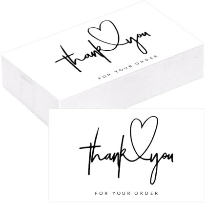 Dankeskarten, 100 Stück - Thank you for your order Karten - Hochwertige thank you cards leere innenseite der karte, Danke Karte