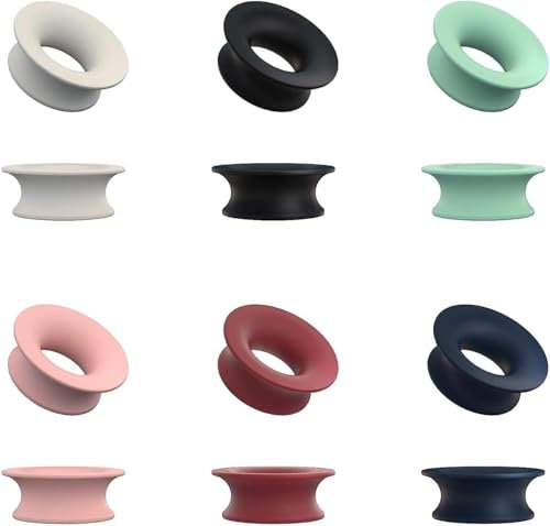 Bamyli 12PCS Mute Style Pack for Earplugs, Silicone Ear Plugs Mute Insert Style Pack Earplugs for Daily Control Bundle forJourney Home Office Library(6 Colors)