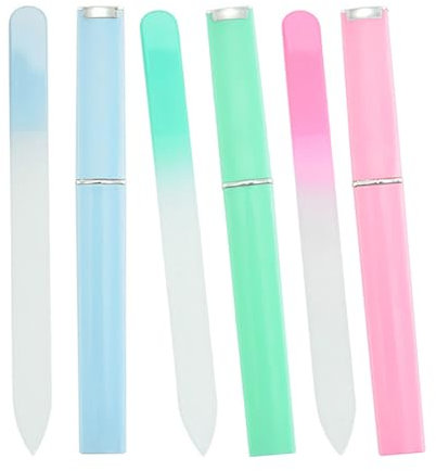 3pcs Nail File Glass Nail File,Glass Nail File with Case,Crystal Nail File,Reusable Nail Files,Double Sided Nail Files Fingernail Toenail,Professional Salon Manicure Tool for Natural Nails(3 Colours)