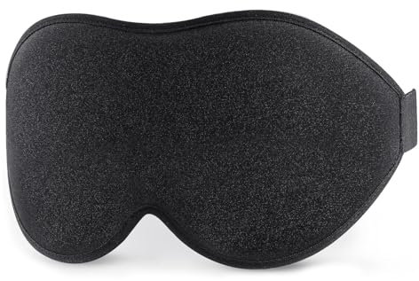 Seiden Schlafmaske FüR SeitenschläFer, Schlafmaske Frauen, 100% Bio Maulbeerseide Augenmaske, Mit Mit Verstellbar Gummiband Ideal Geschenke FüR Frauen & Mama(Schwarz)
