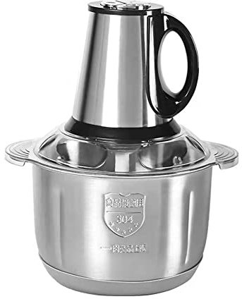 Qerwsdty Picadora de Carne EléCtrica de Acero Inoxidable 5L MultifuncióN Procesador de Alimentos de Frutas y Verduras Picadora MáQuina de Cocina Enchufe de la UE