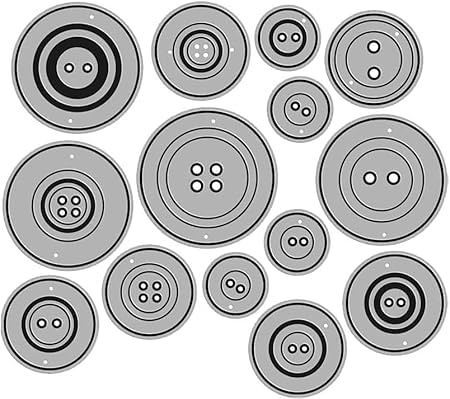 Lots Buttons Stanzformen für Rahmen, Knöpfe, Metall-Stanzformen, verschiedene Größen, Knöpfe, Schablonen, Prägeschablonen für Bastelarbeiten, Karten, Ausschnitte für Scrapbooking, Fotoalbum