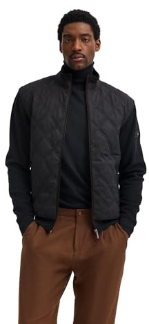 bugatti Herren Sweatjacke 8700-85056D | Regular Fit, Rautensteppung, Reißverschluss, Stehkragen, Baumwollmix