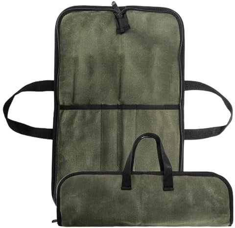 Borsa portacoltelli per chef, cuochi di coltelli da chef, popolo di posate pesanti, borsa in tela cerata per utensili da cucina, organizer per coltelli da chef portatile con manico per culinario