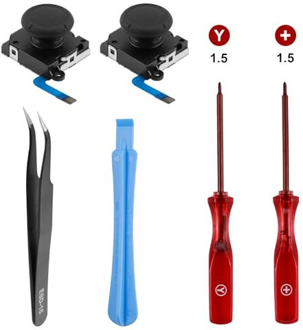 Switch Analog 3D Joystick Replacement & Repair Tool Kit for Nintendo Switch, OLED & Lite Con for Joy-Con with Pry Tools, Tweezer