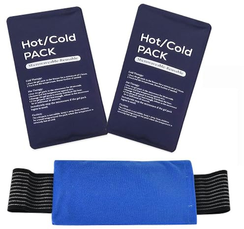 Ice Packs 3 pcs Set, Reusable Hot & Cold Gel Packs | Comfort & Recovery Support, Ease Muscle Tension, Adjustable Straps, For Arms, Shoulders, Knees, Legs Back