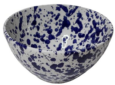 Beamel Home Saladier artisanal fait à la main Bol de cuisine Bol en céramique émaillée Design unique Couleurs Noir Bleu marine Bleu clair Turquoise (Perse) Fabriqué en Espagne