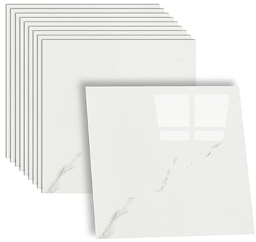 Abyssaly Credence Adhesive Pour Cuisine, Carrelage Adhesif Mural Salle Bain | Blanc 10 PièCes 30 X 30 Cm Marbre Credence Cuisine Salle Bain, Plaque Pvc Murale Pour La DéCoration IntéRieure