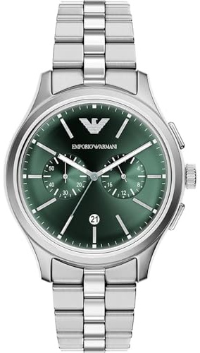 Emporio Armani Herren 42MM Silberfarbene Edelstahl Uhr, AR11746