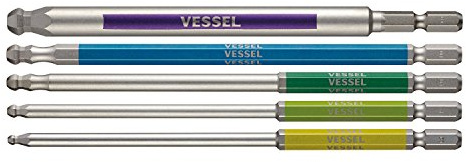 VESSEL GS5P-36 Single Headed Ball Point, Rigid Color, Set of 5, Opposite Side 3/4/5/6/8 x 150 mm