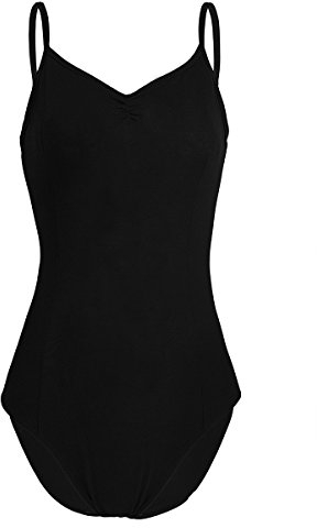 Freebily Damen Ballettanzug Ballett Trikot ärmellos Ballettbody Gymnastikanzug Turnen Bodysuit Mit Träger Sport Yoga Leotard Achselhemd Schwarz S
