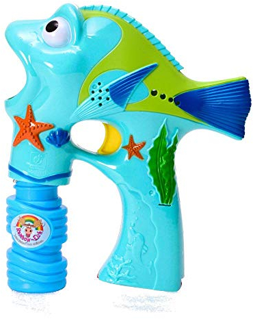 trendaffe Fisch Seifenblasenpistole mit Licht und Sound in türkis - Fishy Seifenblasen Pistole