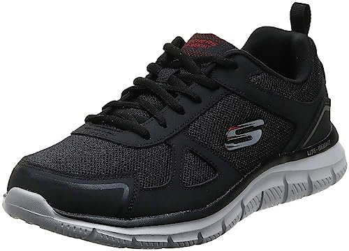 Skechers Track Scloric, Zapatillas Hombre, Negro (Black/White), 45 EU